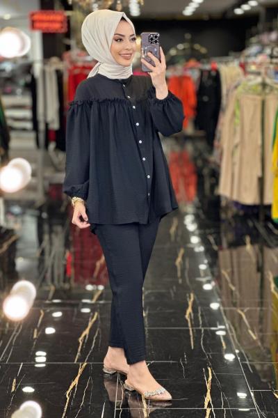 22120 Robası Fırfırlı Takım Siyah