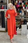 2240 Payet Detaylı Tunik Pantolon Takım Oranj