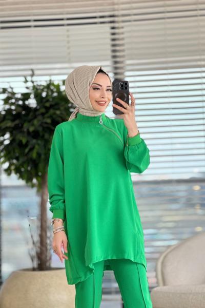 2242 Yakası Fermuarlı Pantolon Takım Benetton