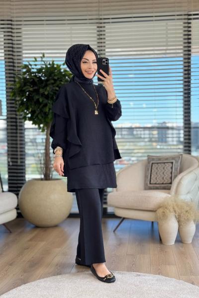 2252 Kolları Volanlı Takım Siyah