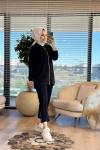22570 Paçası Fermuarlı Takım Siyah