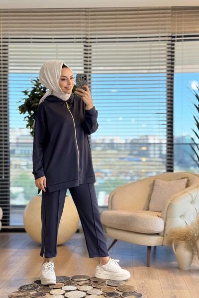 22570 Paçası Fermuarlı Takım Antrasit