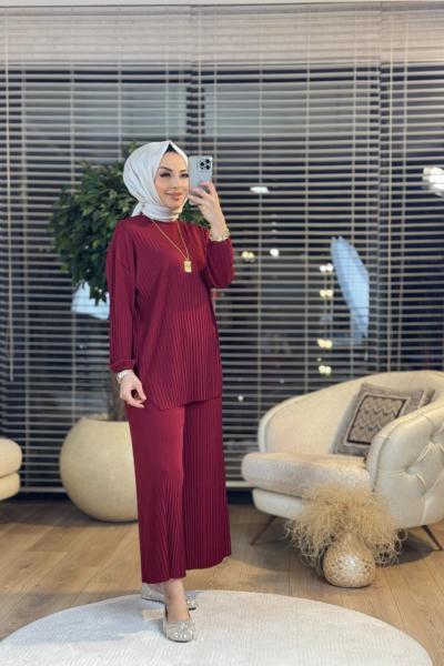 22587 Sandy Pilise Takım Bordo