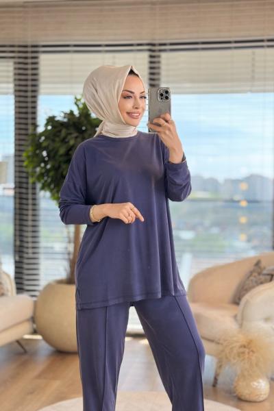 22588 Osyho Sıfır Yaka Basic Takım İndigo
