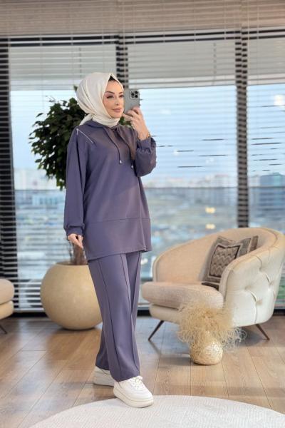 22649 Omzu Fermuarlı Takım Antrasit