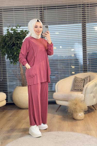 22652 Ön Dikiş Ve Cep Detaylı Takım Kiremit