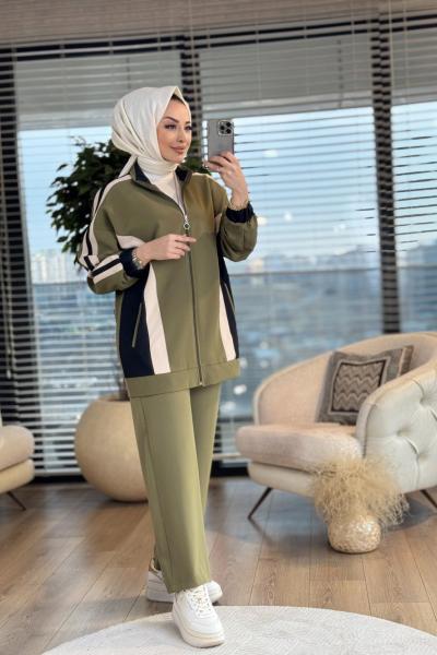 22660 Üç Renkli Takım Haki