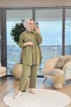 22675 Ön Pile Detaylı Takım Haki