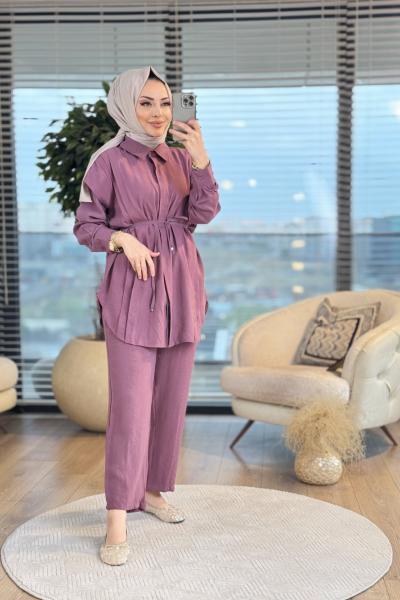 22675 Ön Pile Detaylı Takım Gül