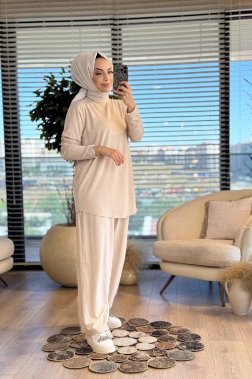 22707 Etek Ucu Oval Basic Takım Bej