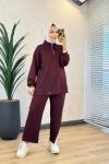 22748 Etek Ucu Metal Pat Fermuarlı Takım Bordo