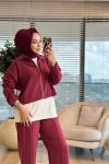 22881 Kolsuz İçlikli 3lü Takım Bordo
