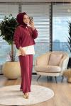 22881 Kolsuz İçlikli 3lü Takım Bordo