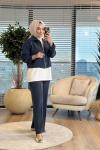 22881 Kolsuz İçlikli 3lü Takım Antrasit