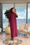 232 Omuzu Apoletli Triko Elbise Bordo