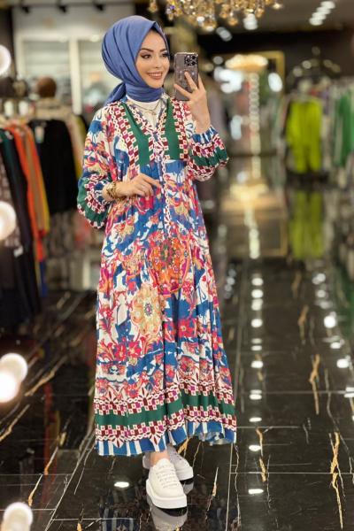 23202 Desenli Elbise Desen-12