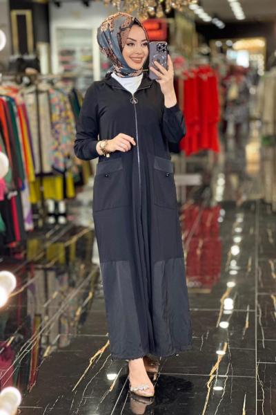 23YT801 Etek Ucu Parçalı Ferm. Ferace Siyah