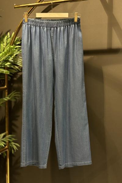 2411-1 Tencel Bol Paça Pantolon Laivert