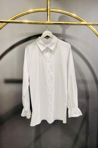 24132 Koton Kolları Lastikli Gömlek Beyaz