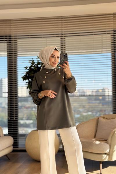 24134 Çiçek Tunik Haki