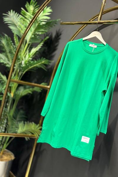 24155 Uzun Kol Sıfır Yaka Bluz Benetton