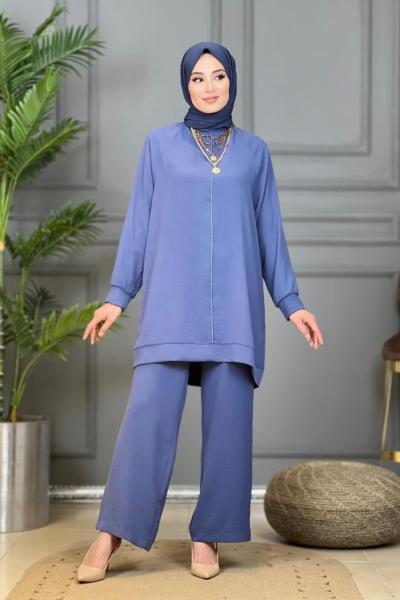 24191 Önü Boyuna Dikişli Pantolon Takım K.İndigo