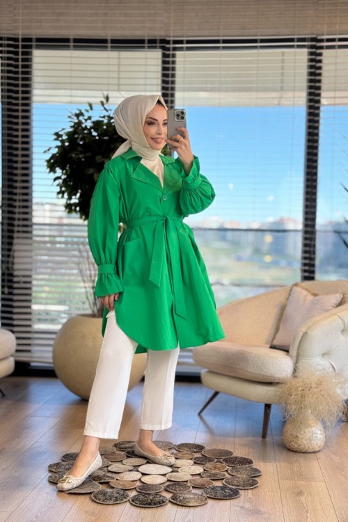 24283 Kol Lastikli Ön Düğmeli Kap Benetton