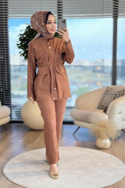 2460 Düğme Ve Cep Detaylı Takım Kahve