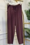 25083 Paçası Dikişli Pantolon Bordo