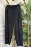 25083 Paçası Dikişli Pantolon Siyah