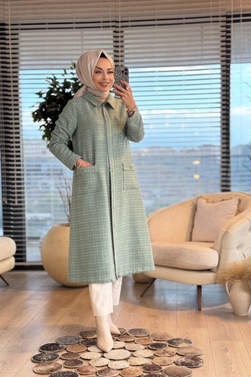 2574 Şanel Ekose Kap Çağla