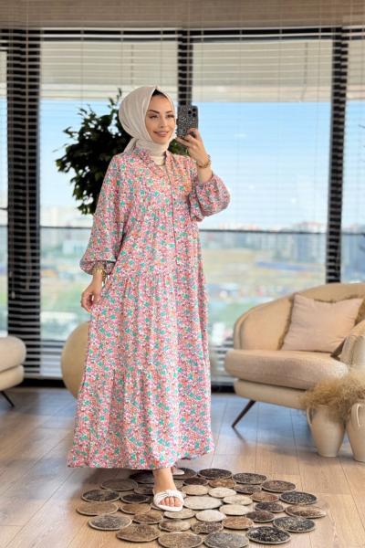 25EL562 Çitlembik Elbise Fuşya