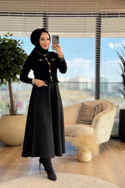 25K1115 Fitilli Hırka Siyah