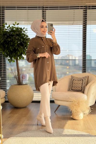 25K6007 Ön Ve Cep Kapağı Çıtçıtlı Kap Haki