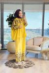 25TK484 Omuz Ve Paçası Leopar Desenli Takım Sarı