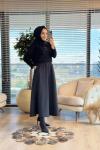 260 Dantelli Bebe Yaka Triko Tunik Siyah