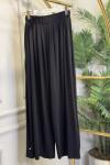 26089 Bol Paça Pileli Pantolon Siyah