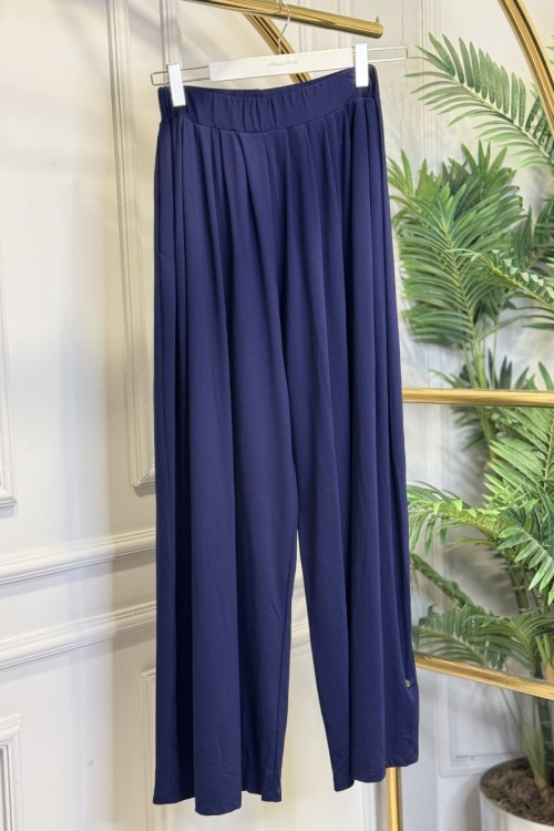 26089 Bol Paça Pileli Pantolon Lacivert