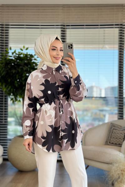 2646 Çiçek Desenli Gömlek Standart