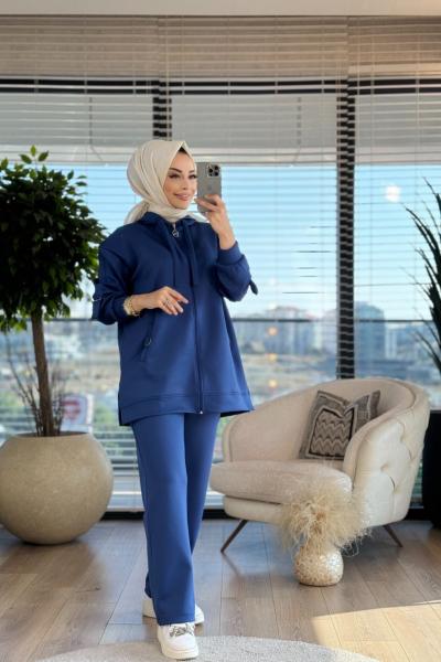 2685 Kol Ve Cebi Toka Detaylı Kapş.Takım Lacivert