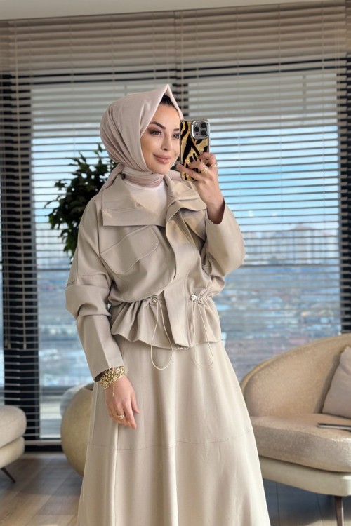 26Q8011 Londra Takım Bej