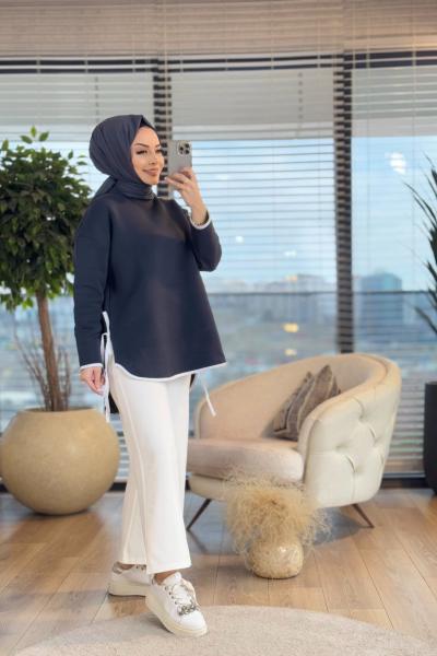 2731 Biye Detaylı Sweatshirt Antrasit