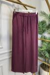 2773-1 Bel Bağcıklı Tencel Pantolon Bordo