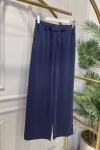 2773-1 Bel Bağcıklı Tencel Pantolon Lacivert