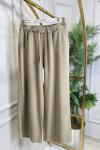 2773-1 Bel Bağcıklı Tencel Pantolon Haki