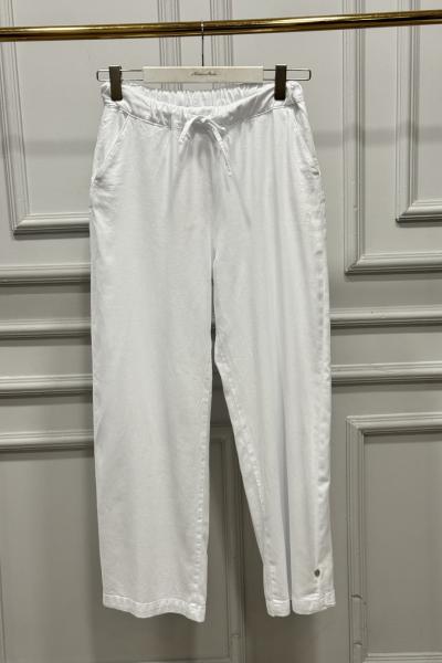 2773 Beli Bağcıklı Pantolon Beyaz