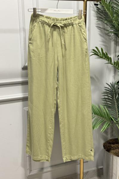 2773-2 Beli Bağcıklı Pantolon Yeşil