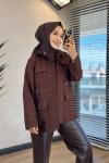27QW6001 Kapitone Üstü Taşlı Kap Kahve