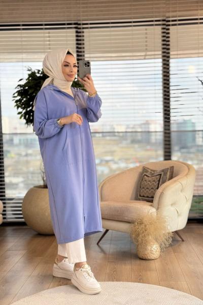 2815 Kanguru Cepli Uzun Kap İndigo