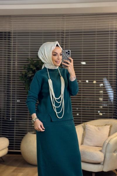 2964 Angora Etekli Takım Zümrüt